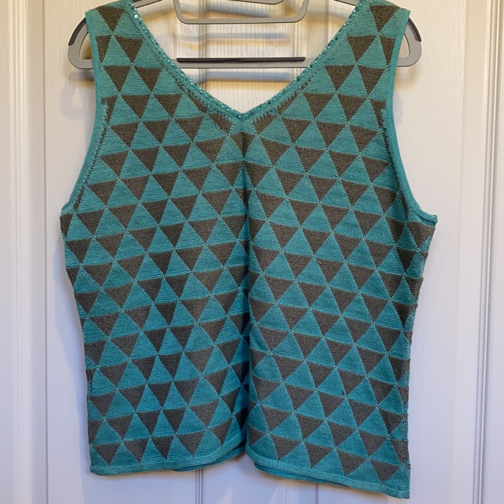 Sigrid Olsen vest with sequin trim Large